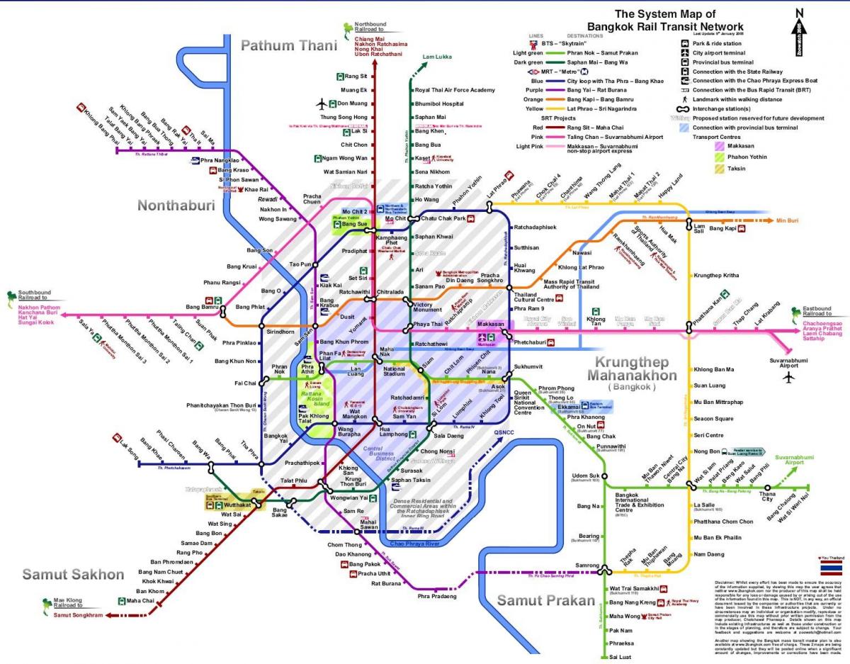μπανγκόκ χάρτη του μετρό του 2016