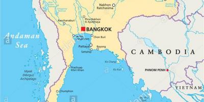 Μπανγκόκ σε έναν παγκόσμιο χάρτη