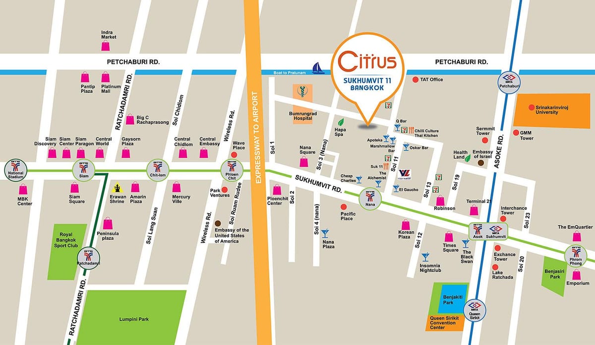 sukhumvit soi 11 μπανγκόκ εμφάνιση χάρτη