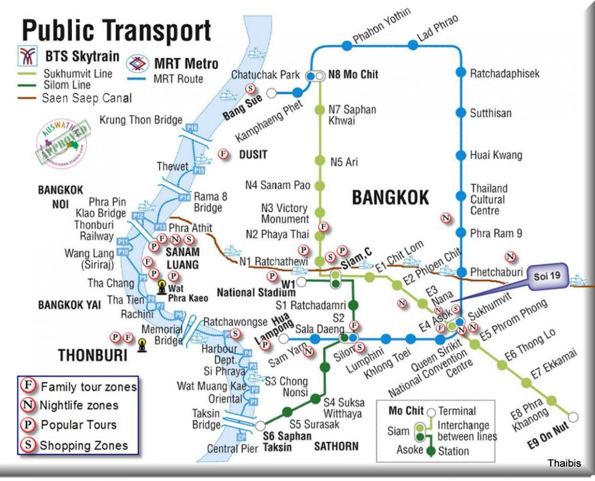 δημόσιες μεταφορές μπανγκόκ εμφάνιση χάρτη