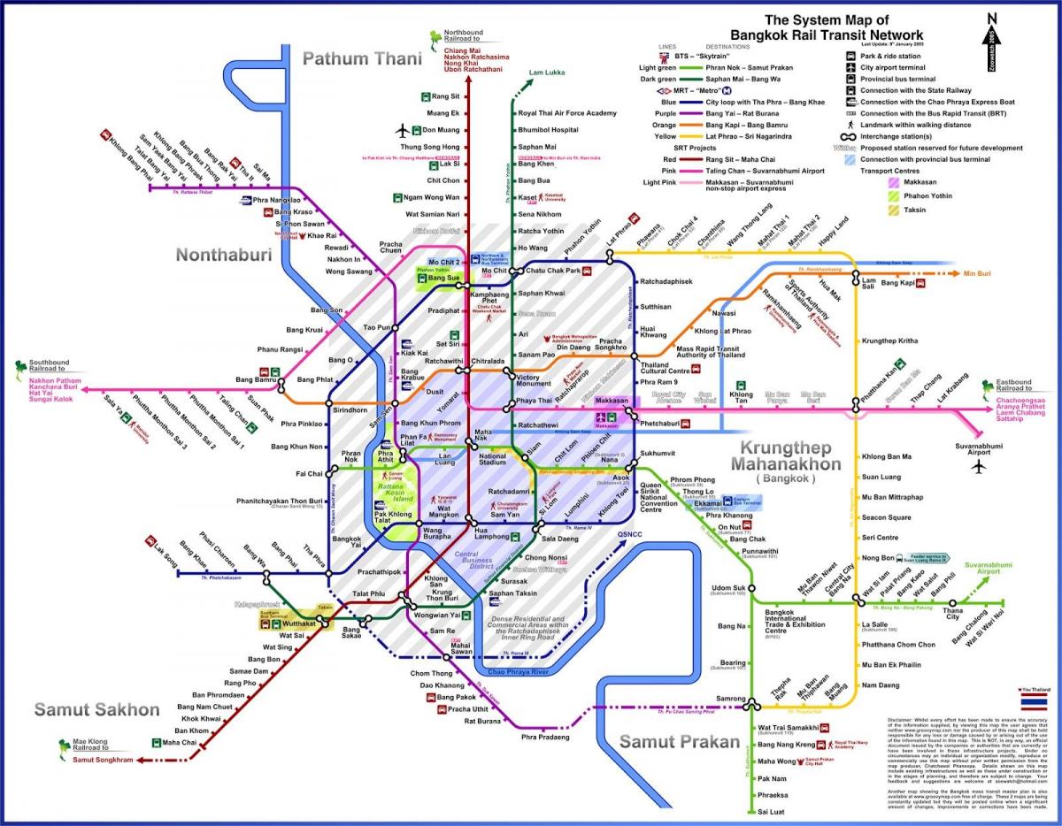 μπανγκόκ χάρτη διαδρομών