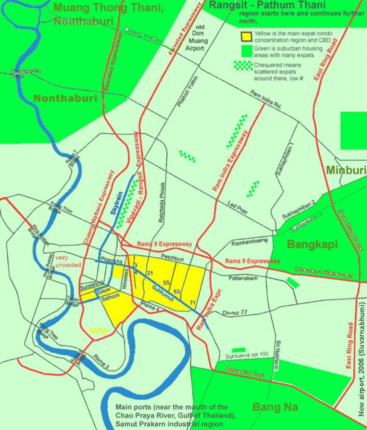 μπανγκόκ κέντρο της περιοχής χάρτης