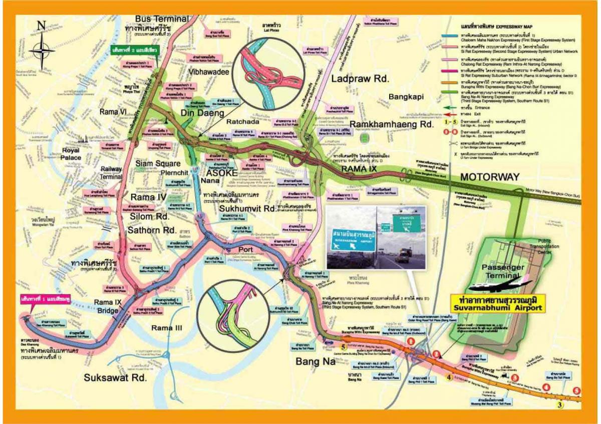 χάρτης της μπανγκόκ ταχείας κυκλοφορίας