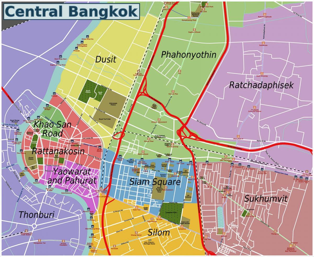 περιοχές της μπανγκόκ εμφάνιση χάρτη