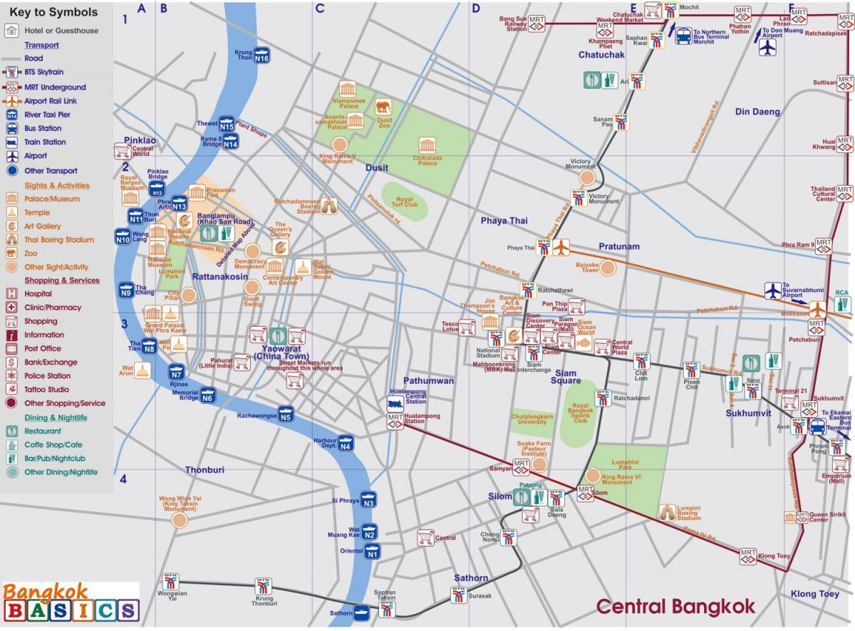 χάρτης της κεντρικής μπανγκόκ