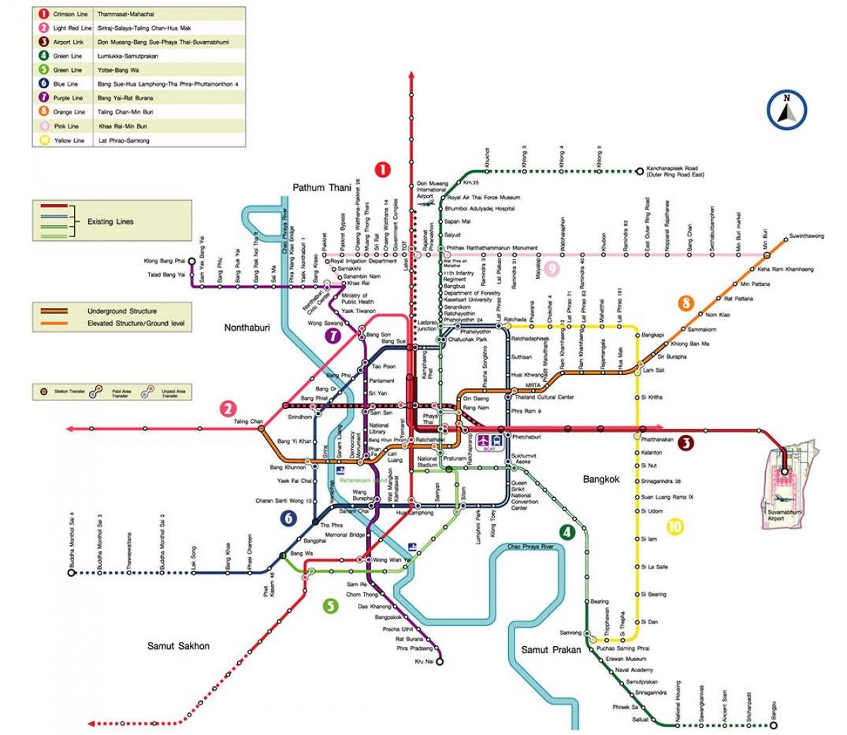 μπανγκόκ σταθμό του μετρό χάρτης