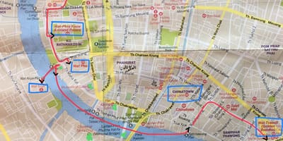 Μπανγκόκ παλιά πόλη εμφάνιση χάρτη