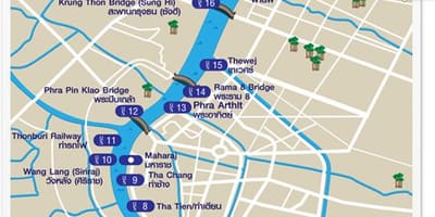 Χάρτης της μπανγκόκ ποτάμιες μεταφορές