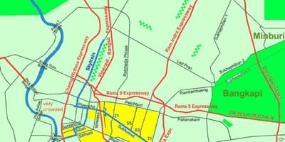 Μπανγκόκ κέντρο της περιοχής χάρτης