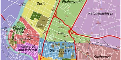 Περιοχές της μπανγκόκ εμφάνιση χάρτη