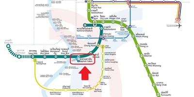 Χάρτης από το σταθμό saphan taksin bts station